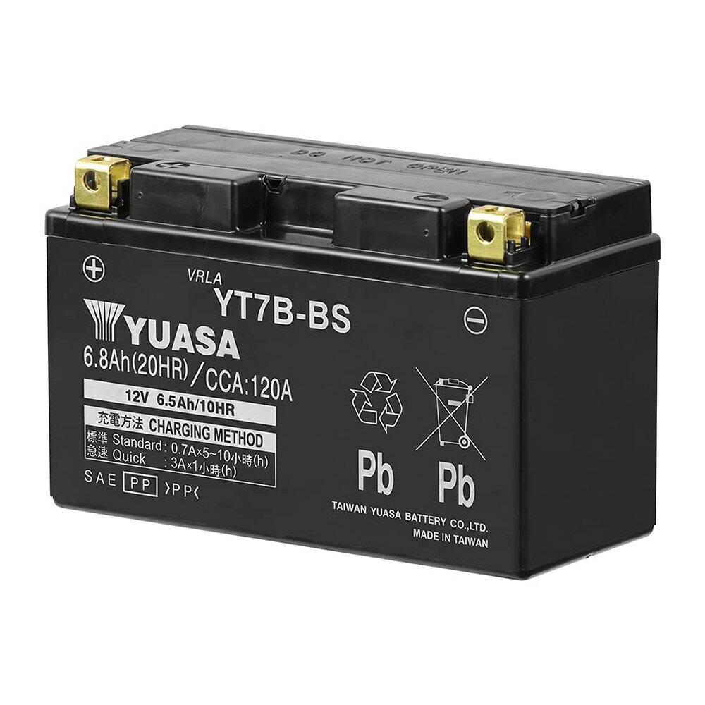 YT7B-BS 台湾 yuasa ユアサ バイク 用 バッテリー 液入り充電済 オートバイ GT7B-4 RBT7B-4 FT7B-4 GS ユアサ 互換 【 制御弁式 傾斜搭載不可 横置き不可 1年保証 PL保険 付き 】 YT7BーBS 送料無料