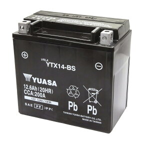 YTX14-BS 台湾 yuasa ユアサ バイク バッテリー 液入り充電済 オートバイ GEL14-BS RBTX14-BS NBC 14-BS FTX14-BS GS ユアサ 互換 シャドウ 【 制御弁式 傾斜搭載不可 横置き不可 】 YTX14ーBS 送料無料