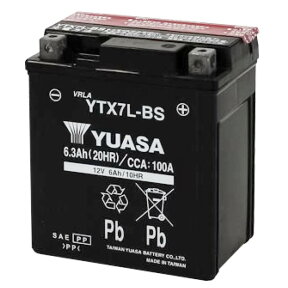 YTX7L-BS 台湾 yuasa ユアサ バイク バッテリー 液入り充電済 オートバイ RBTX7L-BS 7L-BS NBC GEL7L-BS FTX7L-BS KTX7L-BS GS ユアサ 互換 ジャイロキャノピー マグナ 等 【 制御弁式 傾斜搭載不可 横置き不可 】 YTX7LーBS 送料無料