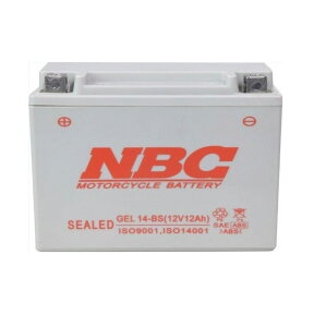 GEL14-BS NBC バイク ゲル バッテリー 傾斜搭載可 横置き可能 12月保証 オートバイ YTX14-BS FTX14-BS 互換 単車 GEL14ーBS 送料無料