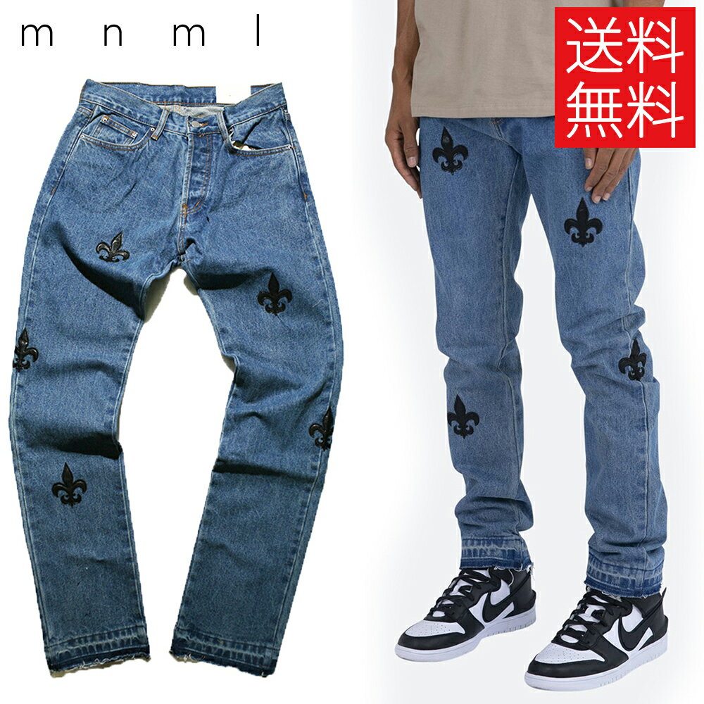 【送料無料】mnml D112 FLEUR デニム パンツ レギュラーフィット ブルー/ブラック 青
