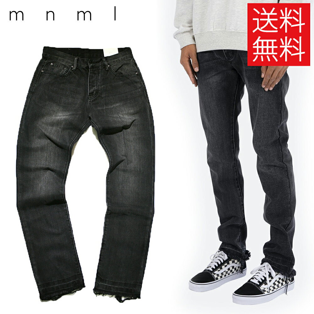 【送料無料】mnml D212 デニム パンツ リラックスフィット ブラック 黒 DENIM PANTS Back ミニマル