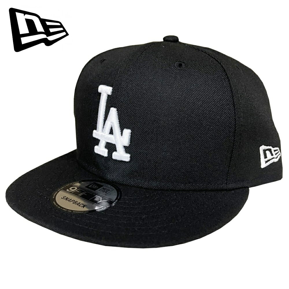 NEW ERA US Standard MLB LA Los Angeles Dodgers BASIC SNAPBACK CAP 9FIFTY 950 Snapback Cap BLACK/WHITE One Size Fits All (Men's & Women's)