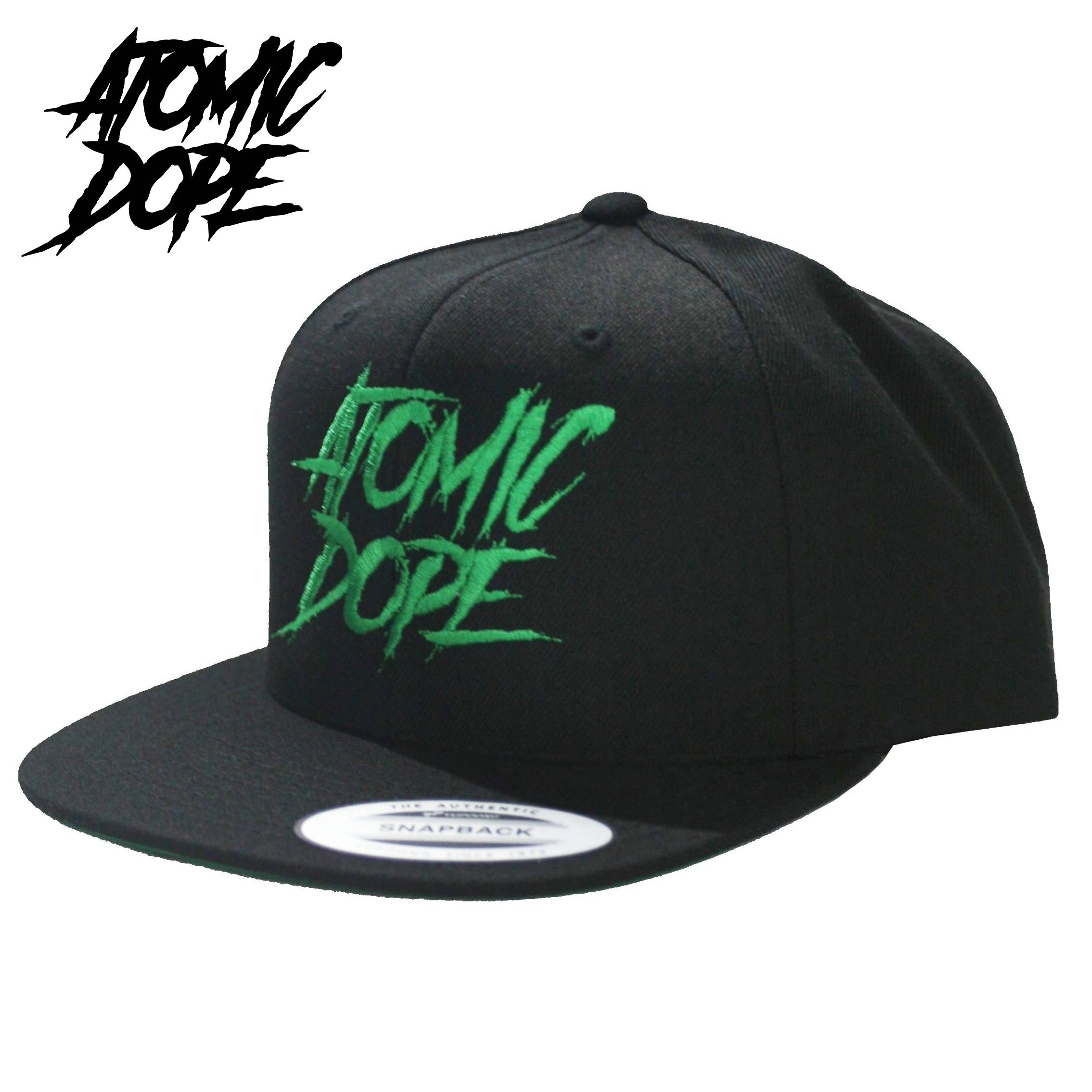 Rakuten - 【送料無料】Atomicdope Revenge Snapback cap Black/Green スナップバックキャップ ブラック/グリーン 帽子 黒/緑 アトミックドープ フリーサイズ