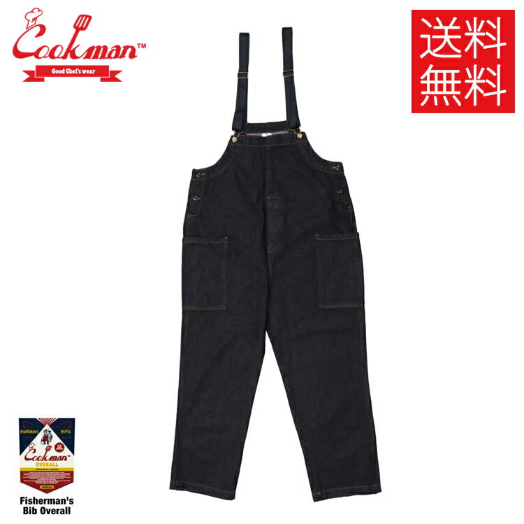 【送料無料】COOKMAN Fisherman's Bib Black Denim オーバーオール ブラック デニム 黒 Overall クックマン メンズ レディース 男 女 ユニセックス
