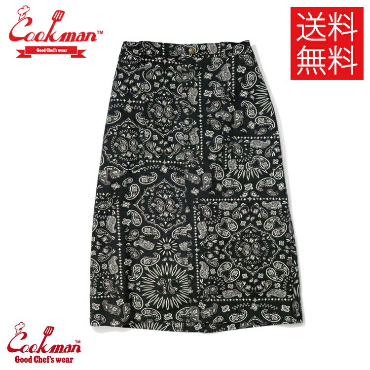 COOKMAN Black Paisley ベイカーズ スカート ブラック ペイズリー 黒 総柄 Baker's Skirt クックマン レディース ガールズ 女