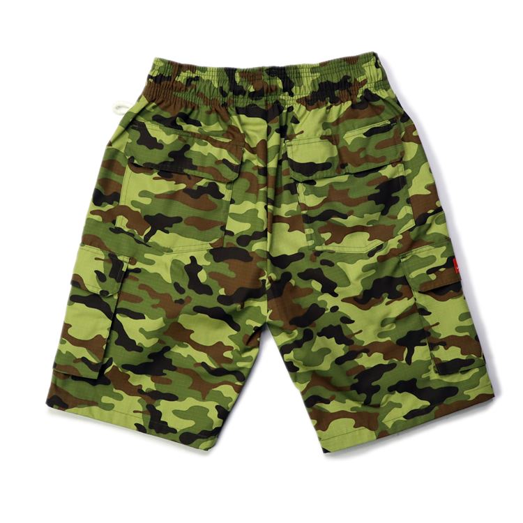 【送料無料】COOKMAN クックマン Chef Pants Short Cargo シェフパンツ ショート カーゴ Ripstop Camo Green Woodland リップストップ カモ グリーン ウッドランド 迷彩 緑 イージーパンツ メンズ レディース 男女兼用 カジュアル