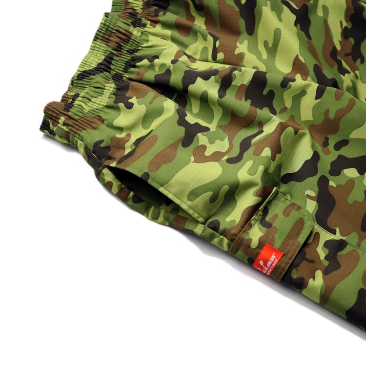 【送料無料】COOKMAN クックマン Chef Pants Short Cargo シェフパンツ ショート カーゴ Ripstop Camo Green Woodland リップストップ カモ グリーン ウッドランド 迷彩 緑 イージーパンツ メンズ レディース 男女兼用 カジュアル
