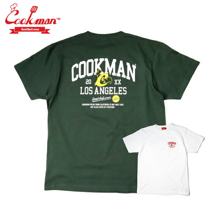 COOKMAN NbN} T-shirts TVc College Logo O[ zCg    Green White Y fB[X jp JWA