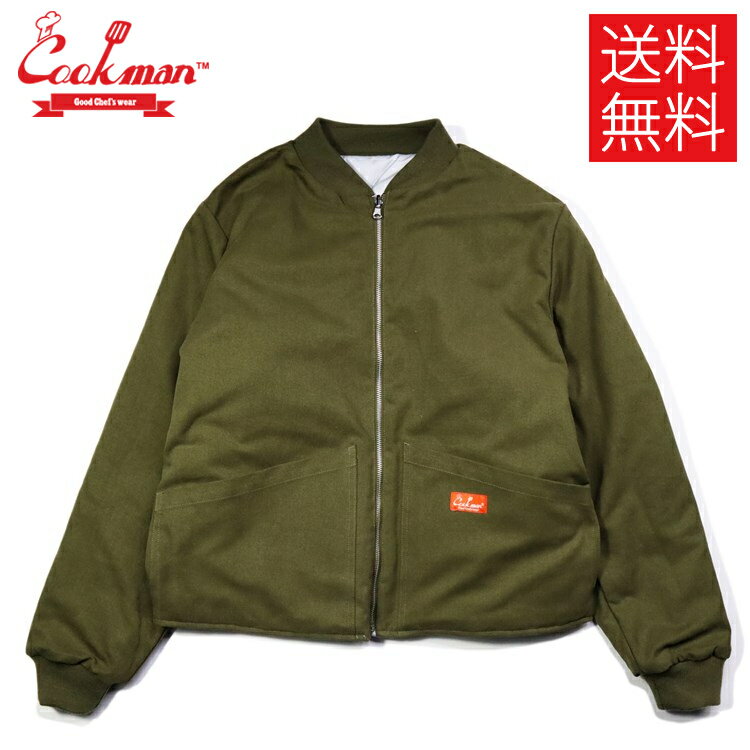 【送料無料】COOKMAN Hot Pad リバーシブル ジャケット 同色鍋敷き付き オリーブ Jacket Olive 緑 クックマン メンズ レディース 男女兼用