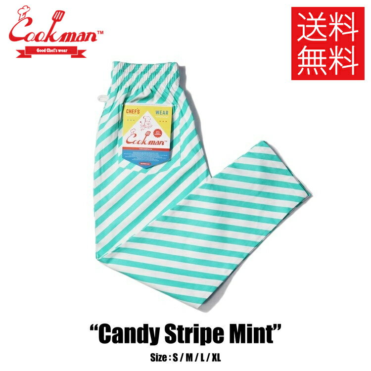 yzCOOKMAN NbN} Chef Pants VFtpc Candy Stripe Mint LfB[ XgCv ~g C[W[pc Y fB[X jp JWA