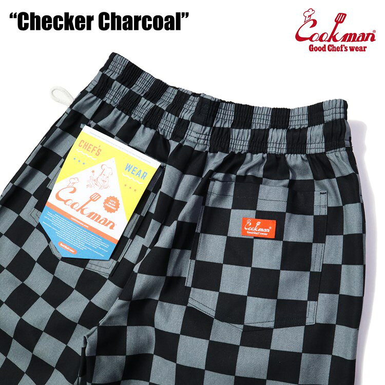 【送料無料】COOKMAN クックマン Short Chef Pants ショート シェフパンツ Checker Charcoal チェッカー チャコール 灰 イージーパンツ メンズ レディース 男女兼用 カジュアル