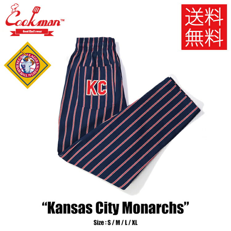 COOKMAN × NEGRO LEAGUES クックマン × ニグロリーグ Chef Pants シェフパンツ Kansas City Monarchs カンザスシティ・モナークス Red レッド 赤 イージーパンツ メンズ レディース 男女兼用 カジュアル