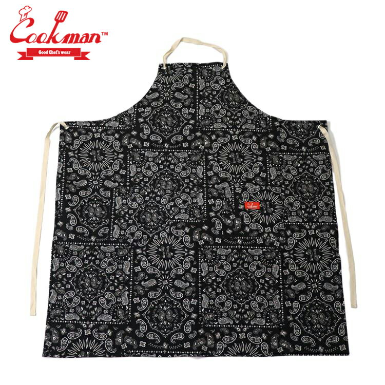 COOKMAN Black Paisley ロングエプロン ペイズリー ブラック 黒 総柄 Long Apron クックマン メンズ レディース 男 女 unisex ユニセックス