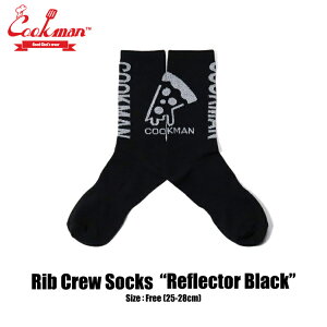 COOKMAN åޥ Rib Crew Socks ֥롼å Reflector Black ե쥯 ֥å    ǥ ˽ 奢 US 7-10 (25-28cm)