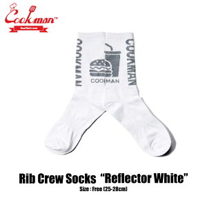 COOKMAN åޥ Rib Crew Socks ֥롼å Reflector White ե쥯 ۥ磻    ǥ ˽ 奢 US 7-10 (25-28cm)