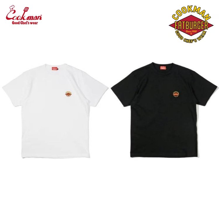 COOKMAN x FAT BURGER Embroidery Tシャツ ブラック ホワイト 半袖 黒 白 T-shirts Black White クックマン x ファットバーガー メンズ レディース 男女兼用