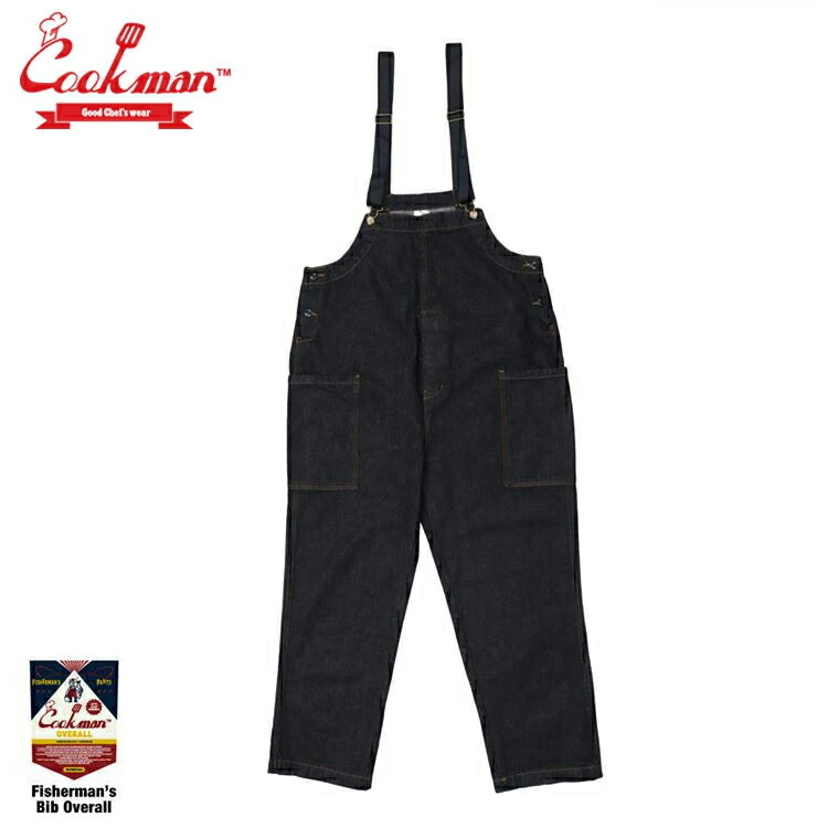 COOKMAN Fisherman's Bib Black Denim オーバーオール ブラック デニム 黒 Overall クックマン メンズ レディース 男 女 ユニセックス
