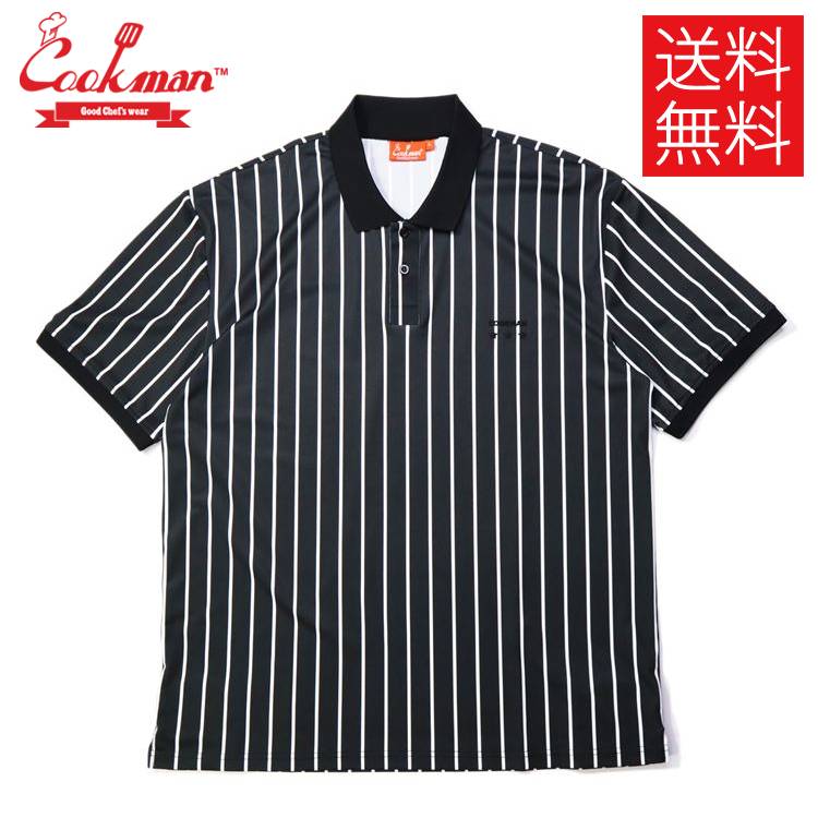 ������̵����COOKMAN ���å��ޥ� Polo Shirts �ݥ������ Stripe Black ���ȥ饤�� �֥�å� Ⱦµ �� ��� ��ǥ����� �˽���...