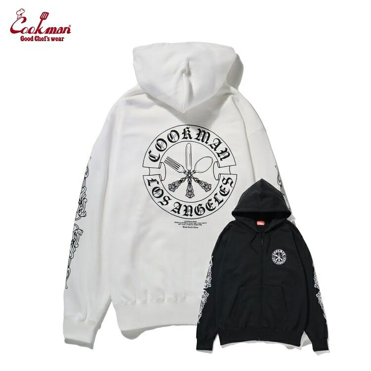 COOKMAN クックマン Zip Hoodie Cutlery ジップフーディー パーカー メンズ レディース 男女兼用