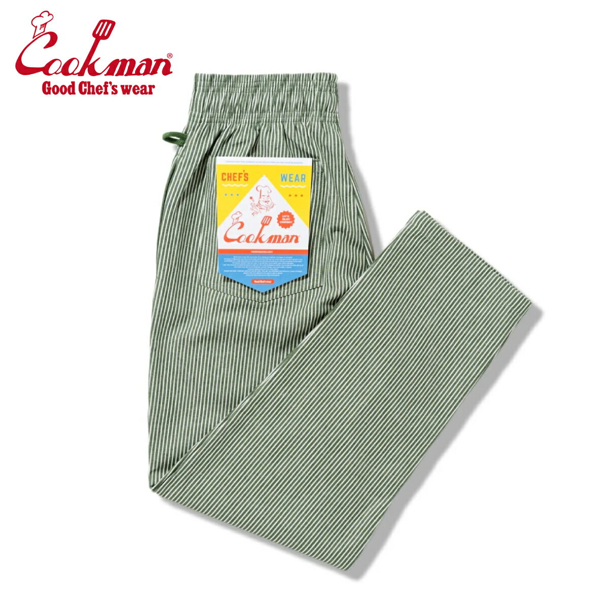 Rakuten - COOKMAN クックマン Chef Pants シェフパンツ Hickory Green ヒッコリー グリーン イージーパンツ メンズ レディース 男女兼用 カジュアル