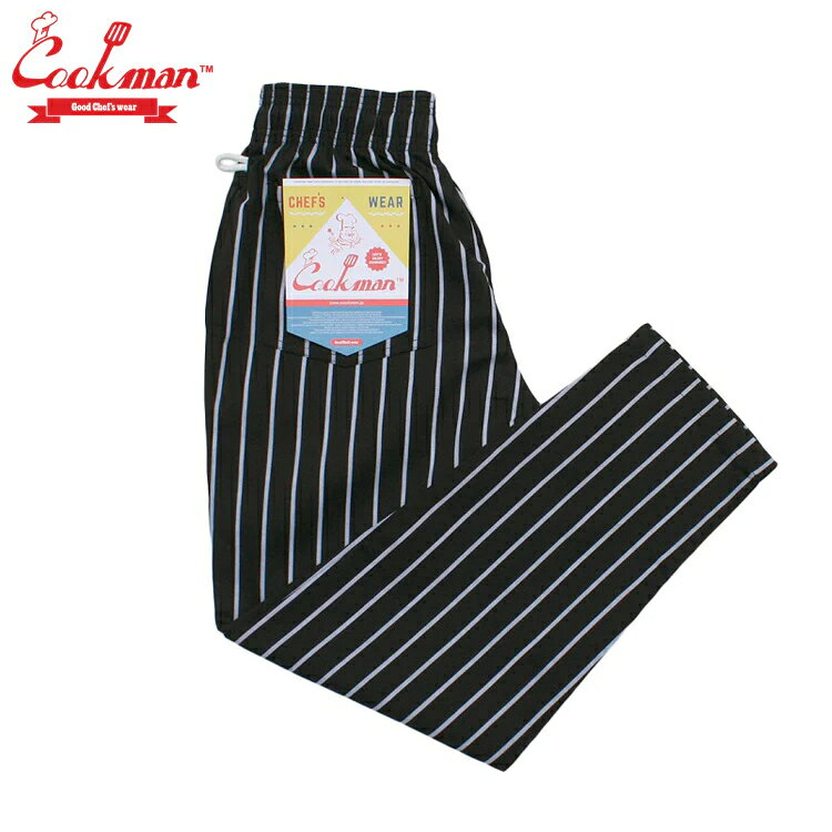 COOKMAN クックマン Chef Pants シェフパンツ Stripe Black ストライプ ブラック 黒 イージーパンツ メンズ レディース 男女兼用 カジュアル