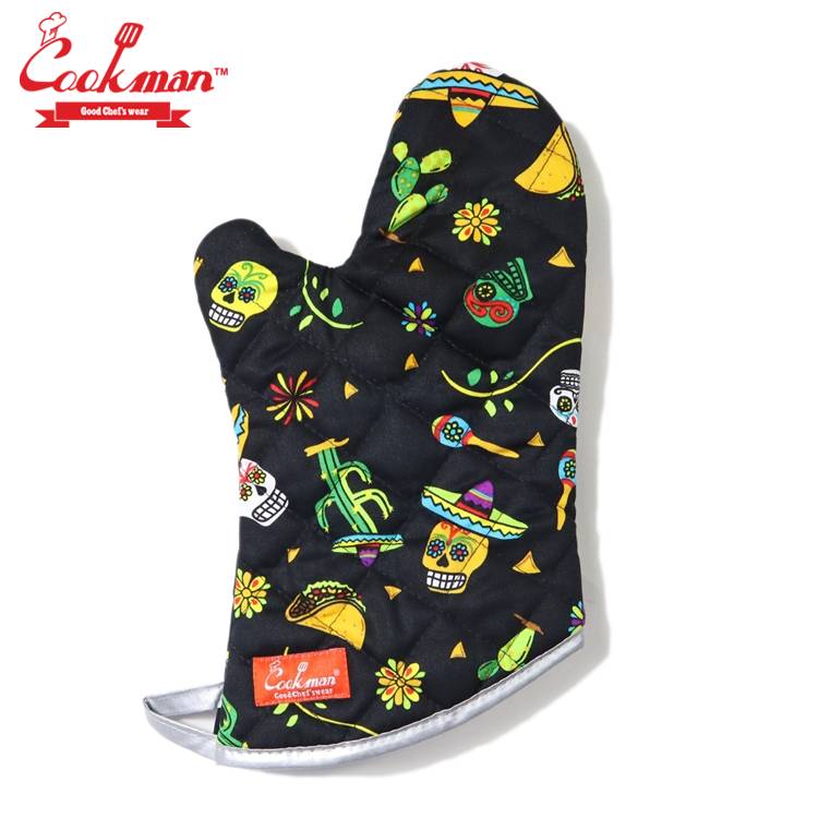 COOKMAN Mexico ミトン メキシコ ブラック 鍋つかみ 黒 総柄 Mitten Black クックマン メンズ レディー..