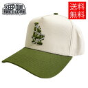 【送料無料】KEEP OUT FAKE LOVE WORLD FAMOUS LA スナップバックキャップ クリーム/オリーブ 帽子 緑 SNAPBACK CAP...