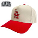 KEEP OUT FAKE LOVE WORLD FAMOUS LA スナップバックキャップ イーグレット レッド/ホワイト 帽子 赤 SNAPBACK CAP...