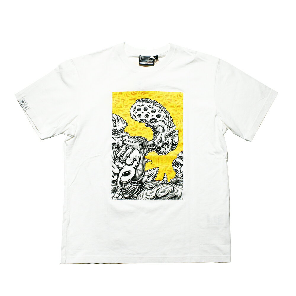 【送料無料】MISHKA x Mark Dean Veca コラボ Tシャツ 半袖 白 紫 MONSTER GRAPHIC TEE White Purple ミシカ x マークディーンヴェカ