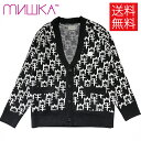 yzMISHKA Jacquard Sweater J[fBK ubN Cardigan Black ~VJ