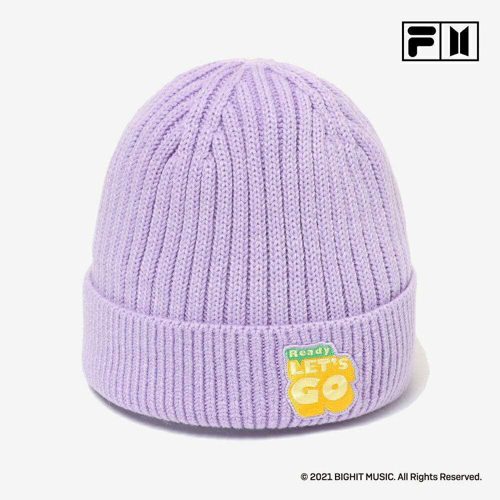 【送料無料】BTS×FILA DYNAMITE コラボ ビーニー ラベンダー パープル ニット帽 帽子 紫 Beanie Lavender Purple ビーティーエス 防弾少年団 x フィラ フリーサイズ メンズ レディース 男女兼用