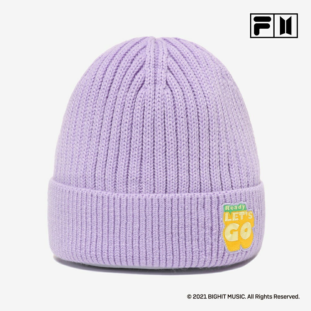 【送料無料】BTS×FILA DYNAMITE コラボ ビーニー ラベンダー パープル ニット帽 帽子 紫 Beanie Lavender Purple ビーティーエス 防弾少年団 x フィラ フリーサイズ メンズ レディース 男女兼用