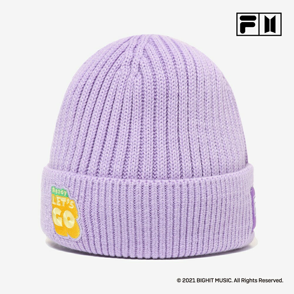 【送料無料】BTS×FILA DYNAMITE コラボ ビーニー ラベンダー パープル ニット帽 帽子 紫 Beanie Lavender Purple ビーティーエス 防弾少年団 x フィラ フリーサイズ メンズ レディース 男女兼用