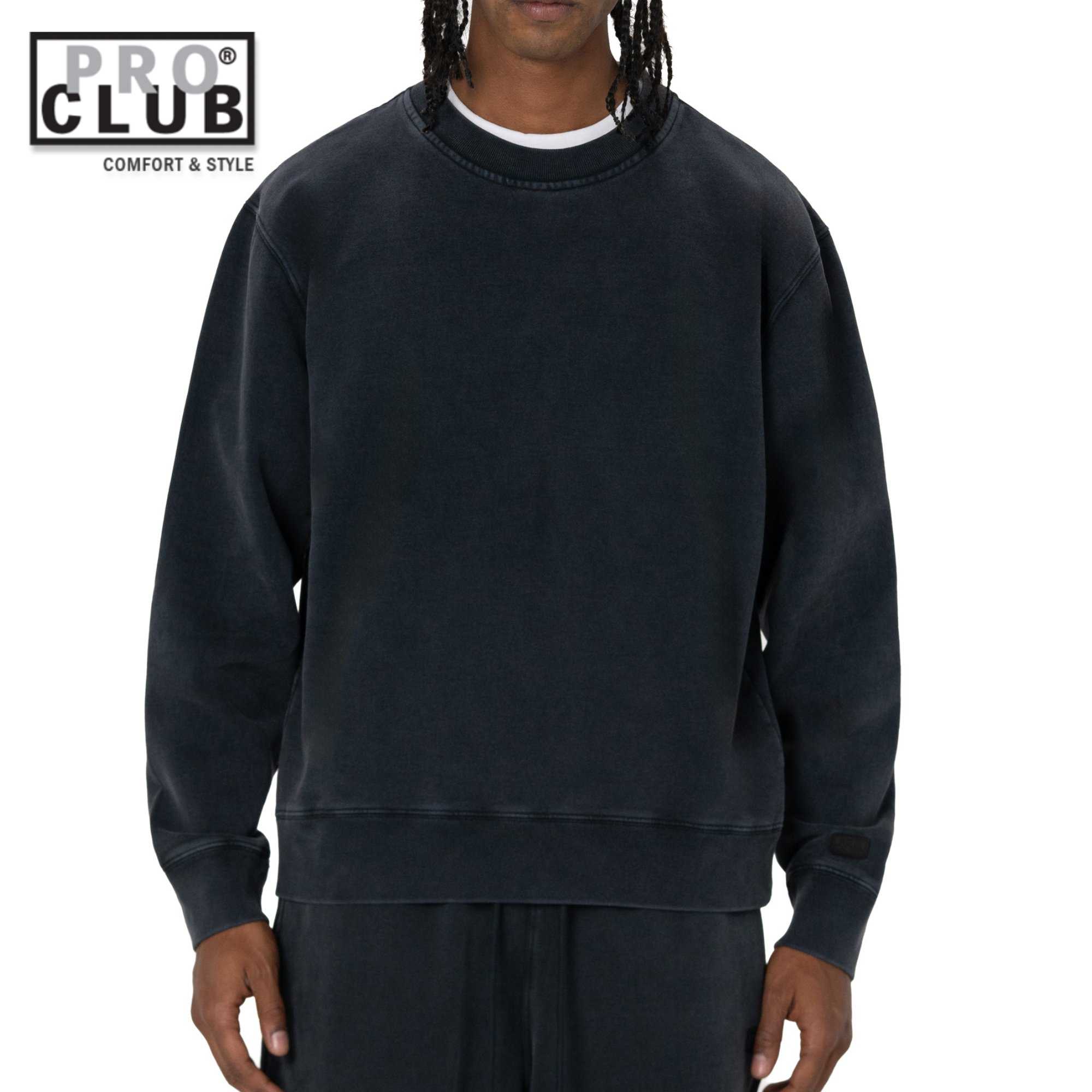 PRO CLUB VINTAGE WASH クルーネックスウェット ヴィンテージ ウォッシュ ブラック CREW FLEECE Black プロクラブ ストリートファッション