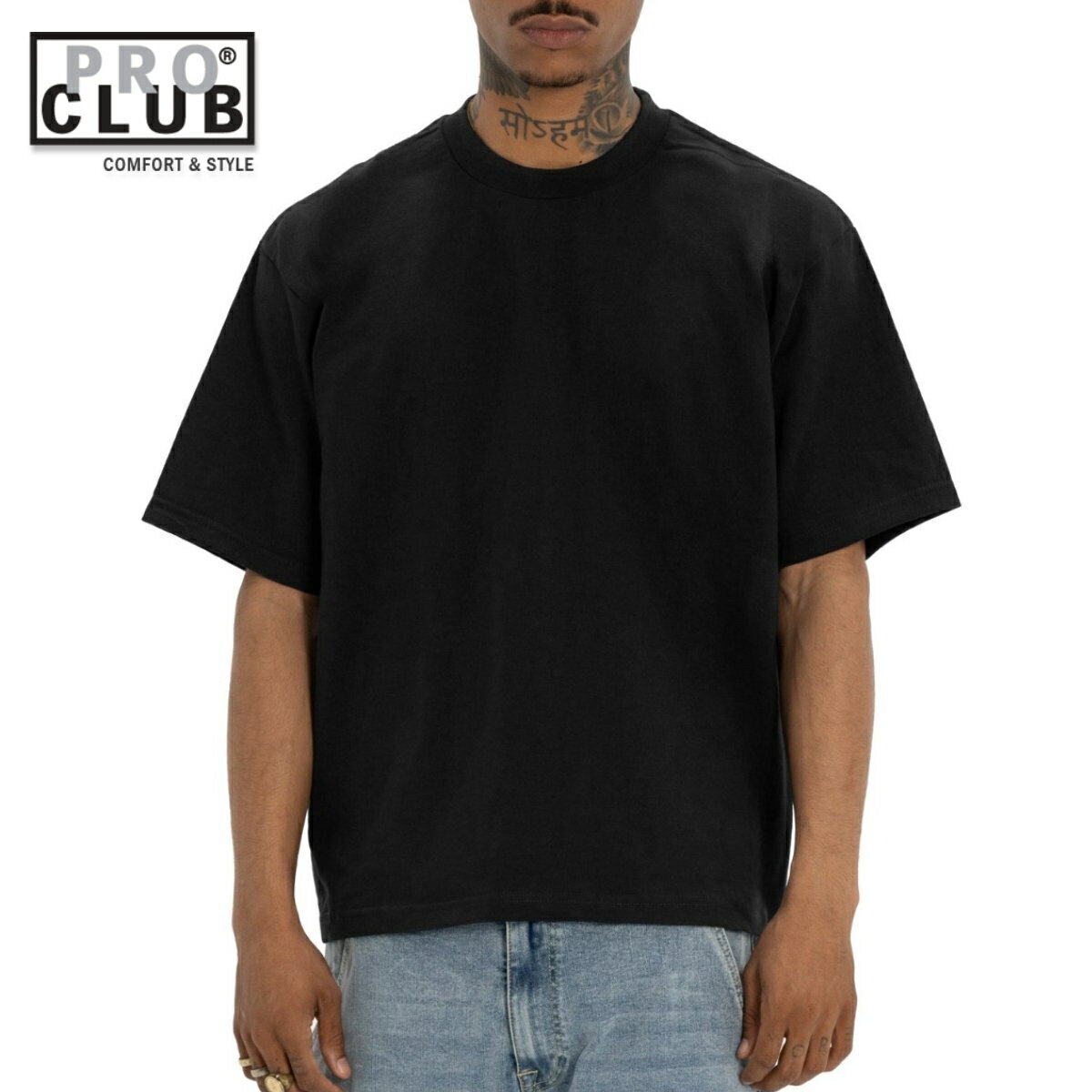 Rakuten - PRO CLUB HEAVYWIDE Tシャツ ショートスリーブ ブラック 黒 半袖 TEE Black プロクラブ
