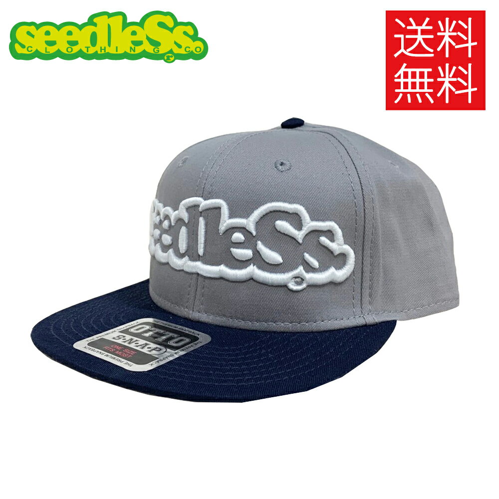 【送料無料】seedleSs sd color combination スナップバックキャップ グレー/ネイビー snap back 灰/紺 帽子 Grey/Navy シードレス フリーサイズ