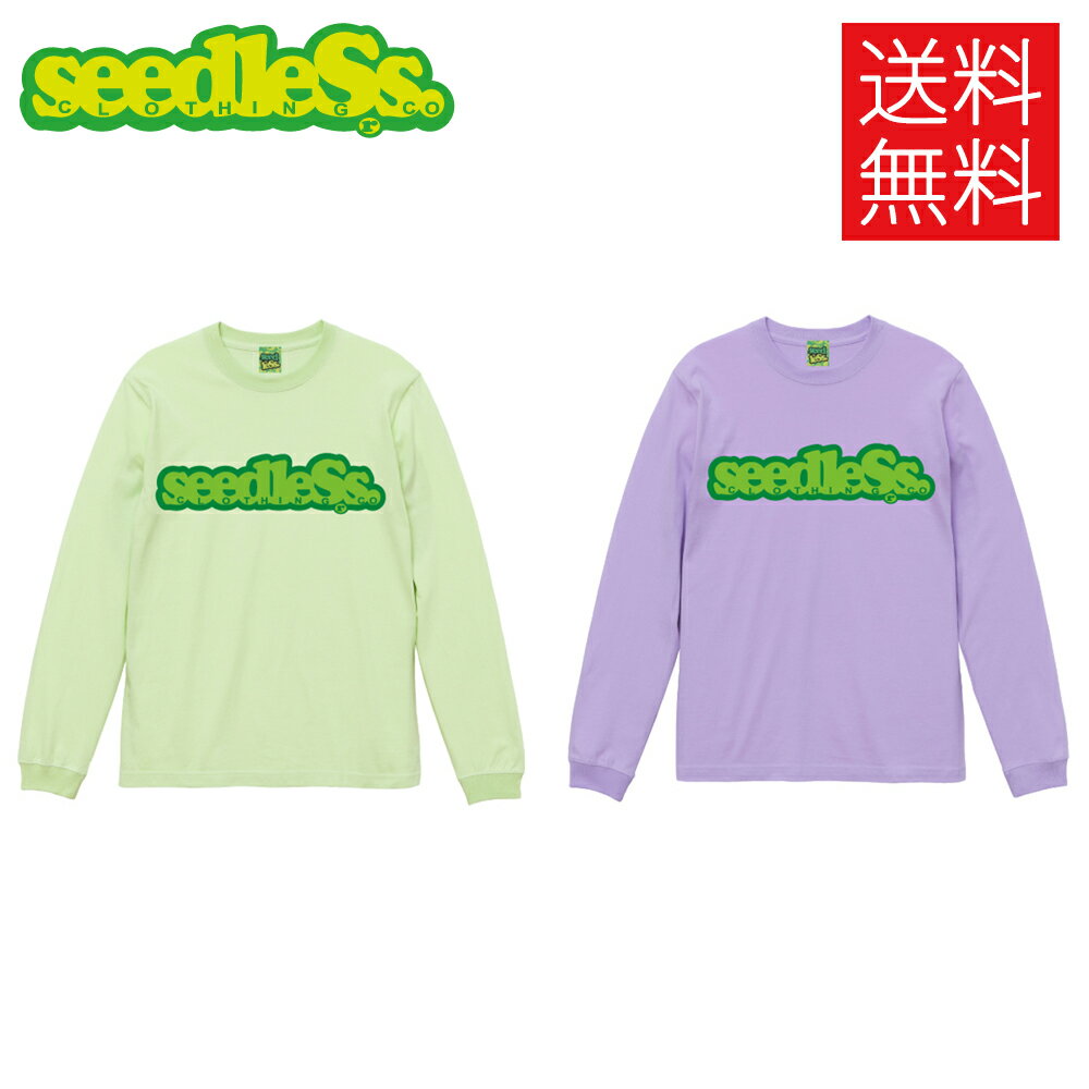 seedleSs COOP REGULAR 定番ロゴ ロンT ロングスリーブ ライムグリーン ライトパープル 長袖 緑 紫 L/S TEE LimeGreen Lt.purple シードレス