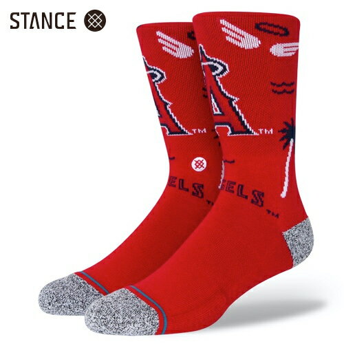 STANCE x MLB Los Angeles Angels LA A LANDMARK インフィニット チーム ソックス レッド 靴下 赤 INFIKNIT SOCKS Red スタンス x 大リーグ ロサンゼルス・エンゼルス サイズL 25.5-29.0cm