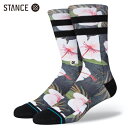 STANCE LAULIMA \bNX t[ ubN ԕ  C SOCKS Flower Black TCYL 25.5-29.0cm