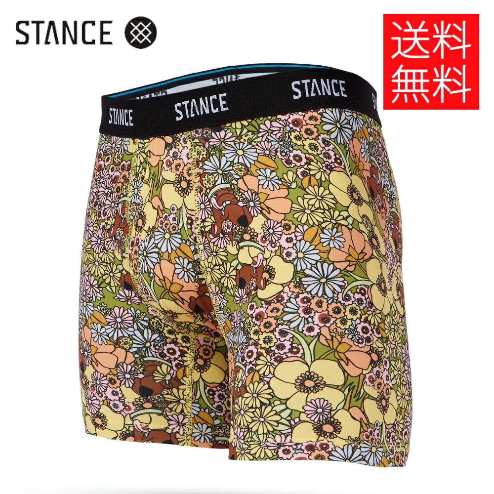 【送料無料】STANCE x SCOOBY DOO SNACKIN SCOOBS ボクサーブリーフ パンツ アンダーウェア マスタード フラワー 花柄 BOXER BRIEF Mastard Flower スタンス x スクービー・ドゥー サイズM(32-34インチ)