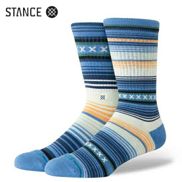 Rakuten - STANCE CURREN ST CREW ソックス カプリブルー 青 靴下 総柄 SOCKS CapriBlue スタンス サイズL 25.5-29.0cm