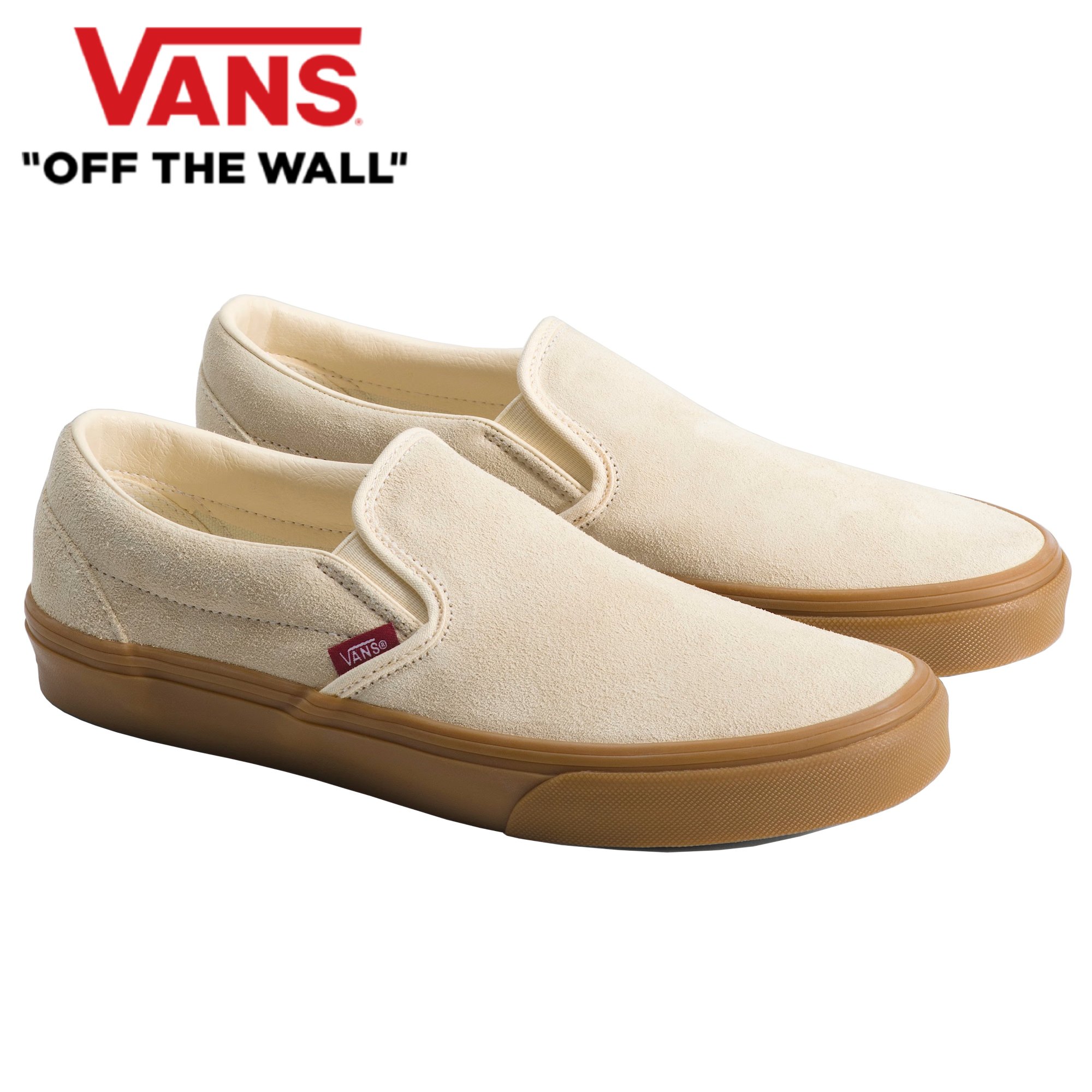 VANS CLASSIC SLIP-ON スニーカー スリッポン ガムソール クリームベージュ/バーガンディー SNEAKER SHOES 靴 VN000Z7AI66 Gumsole CreamBeige/Burgundy バンズ