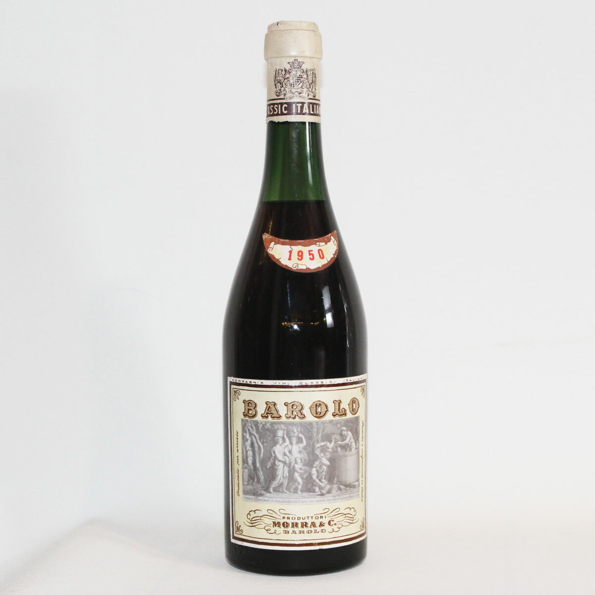 【1950年】バローロ モッラ Barolo Morra イタリア ピエモンテ ネッビオーロ 赤ワイン 750ml 1950年、昭和25年ビンテージ！ 70年以上の熟成、、ピエモンテのビンテージ イタリア、ピエモンテ州のバローロ、ビンテージワインです。 イタリアを代表するバローロの熟成ワイン、、どのような味わいになっているのでしょうか。 ラベル、液面状態等については写真でご確認ください。 3