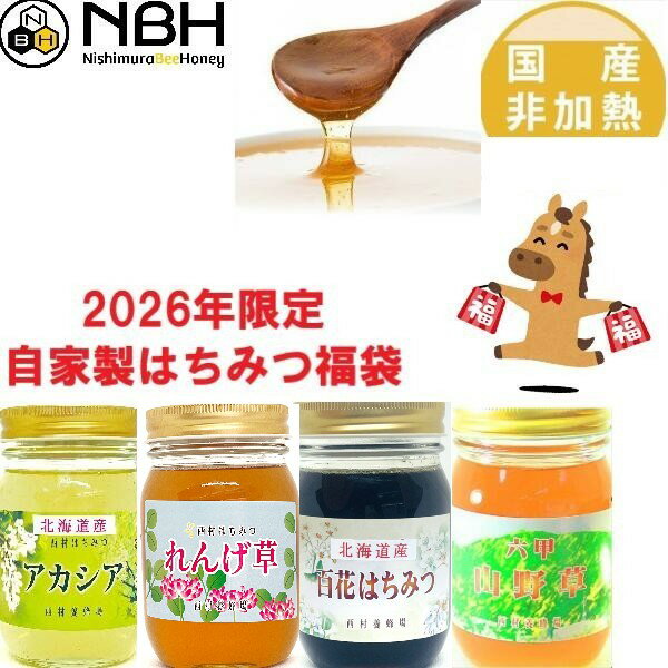 はちみつ 国産 非加熱 無添加 福袋 【さくら→れんげに変更しました】【数量限定】 お歳暮 母の日 父の日 はちみつ ハチミツ 500g 4本セット ハニー HONEY 蜂蜜 瓶詰 国産蜂蜜 送料無料 ameria アメリア