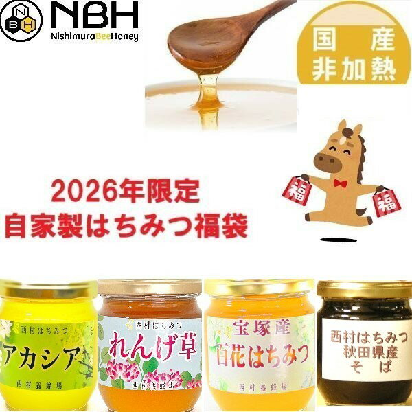 はちみつ 国産 非加熱 無添加 福袋  お歳暮 母の日 父の日 はちみつ ハチミツ 250g 4本セット ハニー HONEY 蜂蜜 瓶詰 国産蜂蜜 送料無料 ameria アメリア