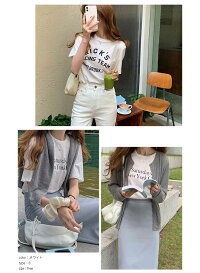 ロゴTシャツカットソートップスレディース半袖5分袖英語大人ゆったりプリントTシンプルコットン混仕事オフィス通勤おしゃれ可愛い2021春夏新作【lgww-at3243】【予約販売:15-20日】【送料無料】メ込
