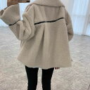 【即納】【半額クーポン対象】ボアダッフルコート チューリップ袖 ビッグカラー アウター 可愛い カジュアル 暖か 防寒対策 レディース トレンド 人気 プチプラ 韓国ファッション 2025春夏新作 【atp311-087】【即納:1-5営業日】【送料無料】宅込