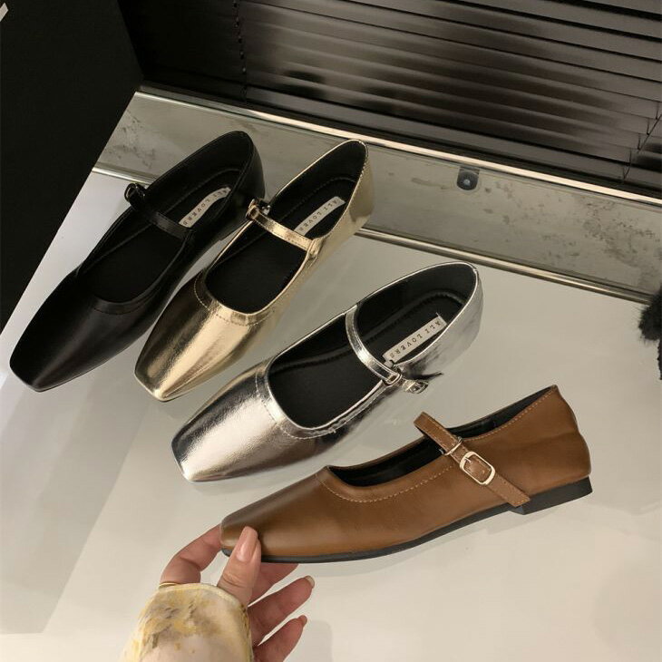 【半額クーポン対象】パンプス ローヒール ストラップシューズ ポインテッドトゥ レディース 春シューズ 歩きやすい フォーマル 靴 フラットシューズ ぺたんこ 韓国ファッション 【ashss24-169】【予約販売：15-20日】【送料無料】60込