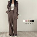 【25AW×半額クーポン】セットアップ ジャケット テーラードジャケット スラックス ワイドパンツ キレイめ オフィス レディース おすすめ おしゃれ 大きいサイズ 2025秋冬新作 【aseaw24-851】【予約販売:15-20日】【送料無料】宅込